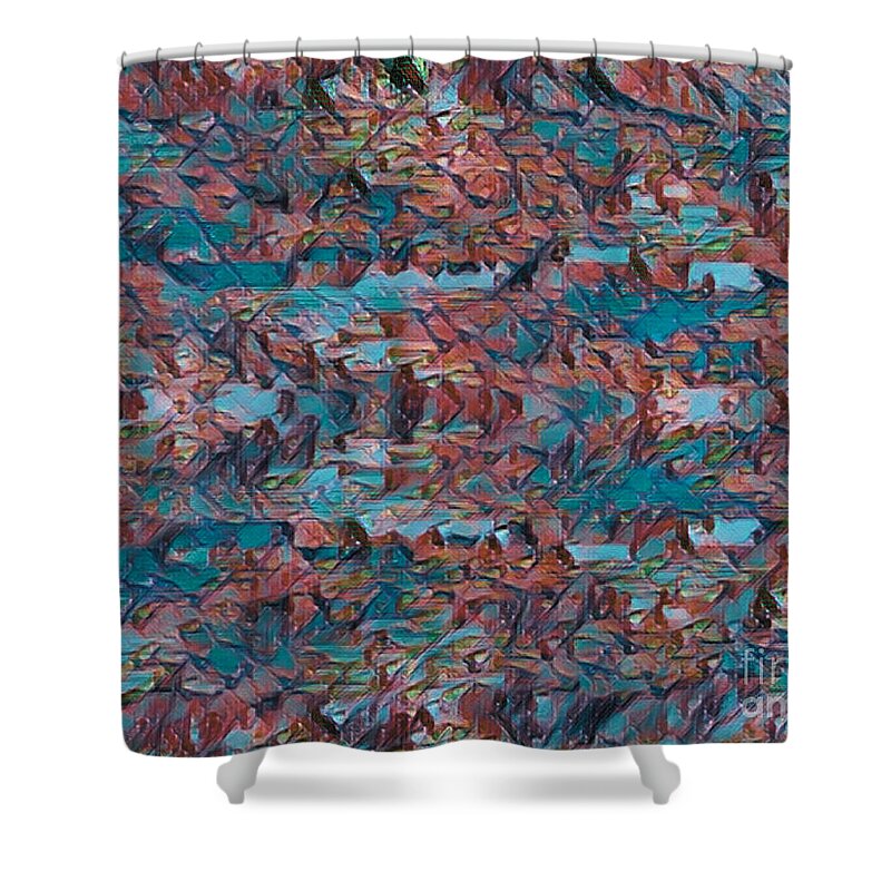 Newby Shower Curtain featuring the digital art Tundra Abstract by Cindy's Creative Corner