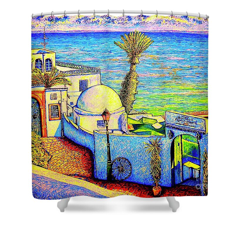 Tunisia Shower Curtain featuring the painting Tunisia by Viktor Lazarev