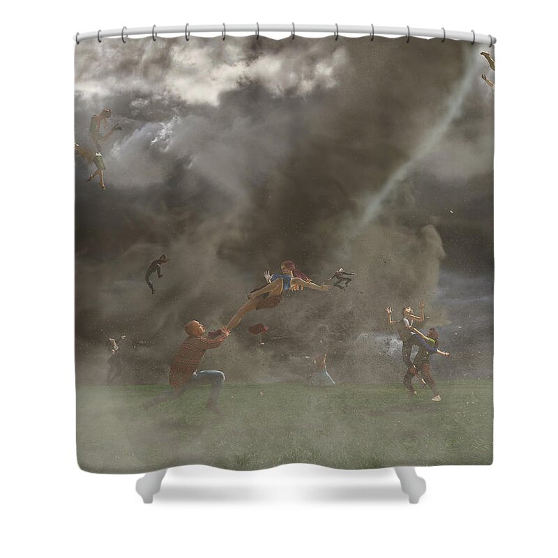 Eternally Rooted Shower Curtain featuring the digital art Turbulence by Williem McWhorter