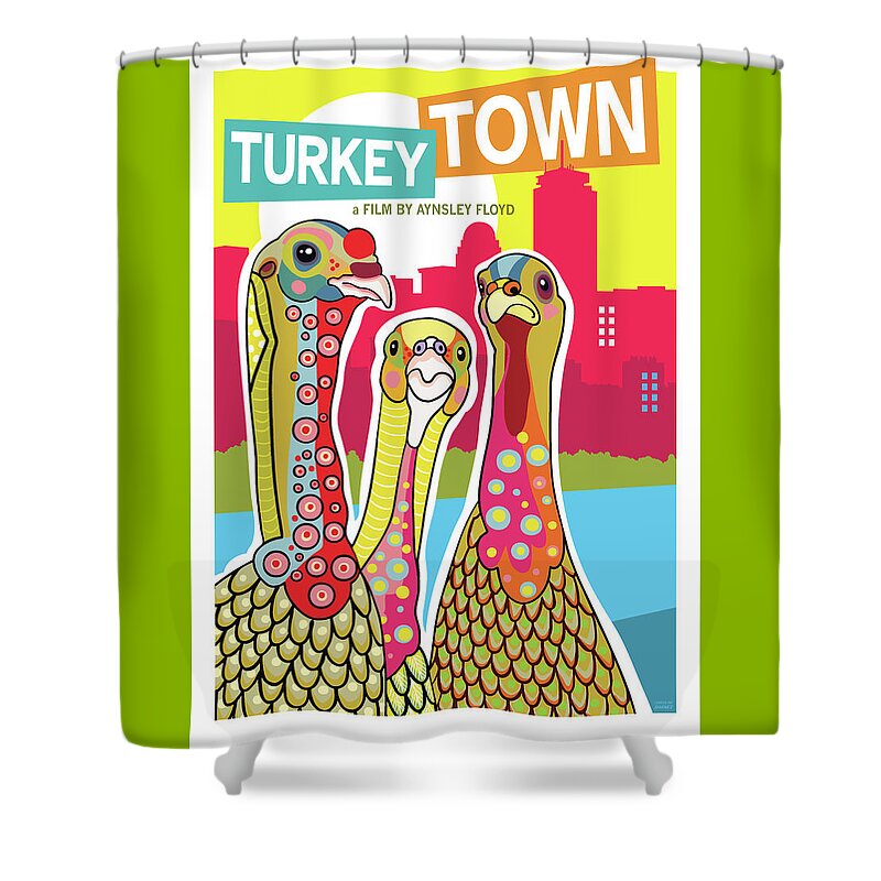  Shower Curtain featuring the digital art Turkey Town by Caroline Barnes