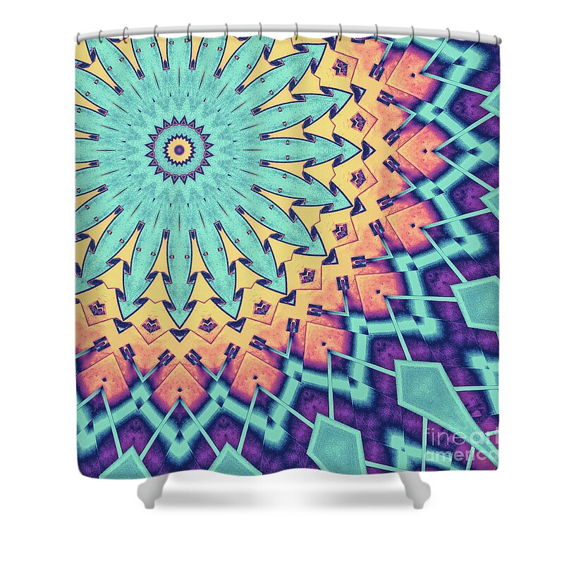 Turquoise Shower Curtain featuring the digital art Turquoise Abstract by Phil Perkins