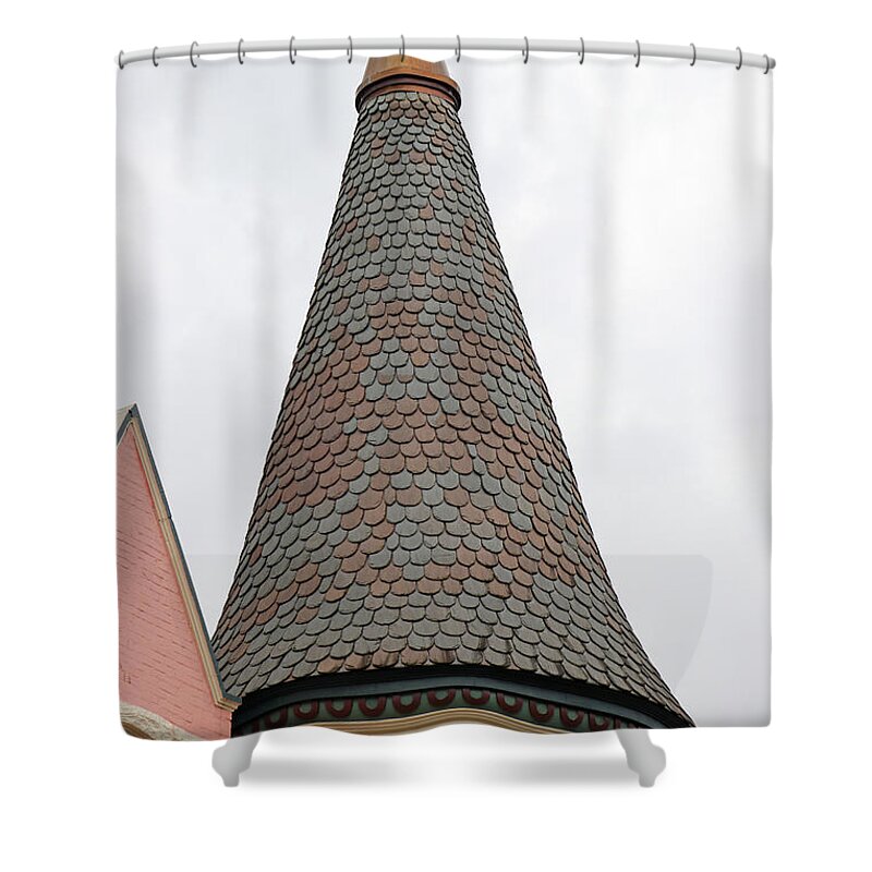 Old Louisville Shower Curtain featuring the photograph Turret on Belgravia Court in Old Louisville Kentucky 9686 by Jack Schultz