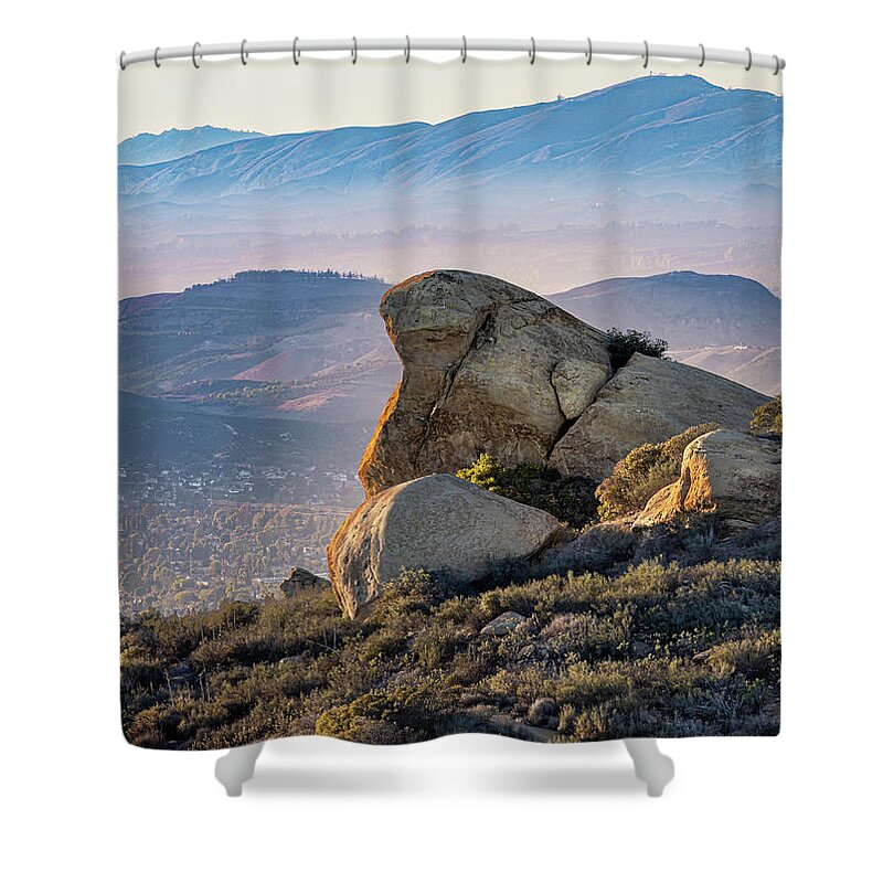 Turtle Rock Afternoon Shower Curtain featuring the photograph Turtle Rock Afternoon by Endre Balogh