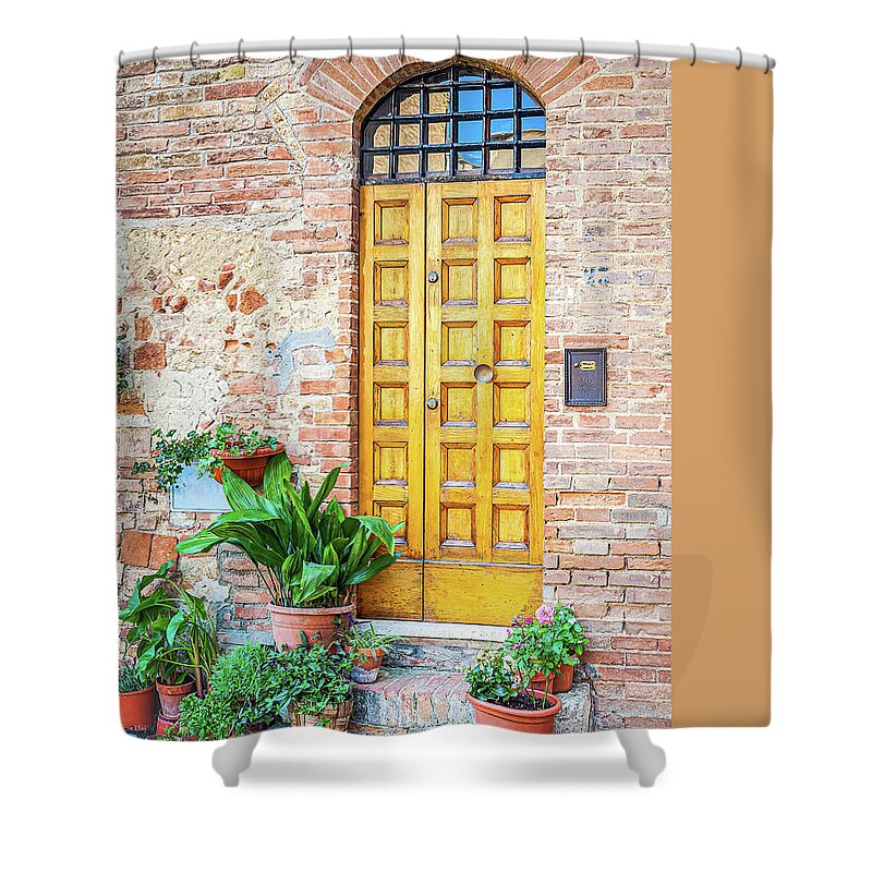 Italy Shower Curtain featuring the photograph Tuscan Door by Marla Brown