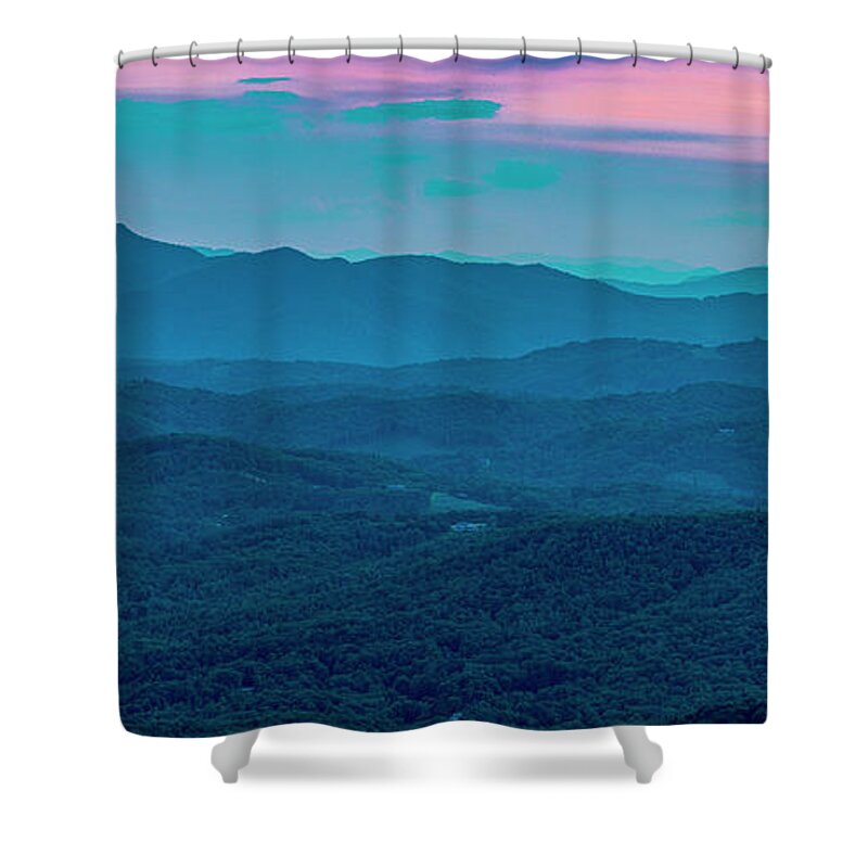 Blue Ridge Mountains Shower Curtain featuring the photograph Twilight by Melissa Southern