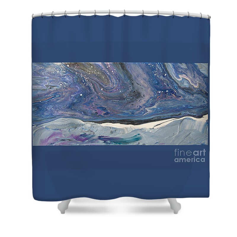 Christmas-card Snowfall -snow Expressionist-snow-scene Winter Shower Curtain featuring the painting Twilight Snowfall 7460 by Priscilla Batzell Expressionist Art Studio Gallery