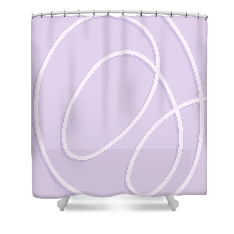 Nikita Coulombe Shower Curtain featuring the painting Twin Soul 1 in lavender by Nikita Coulombe
