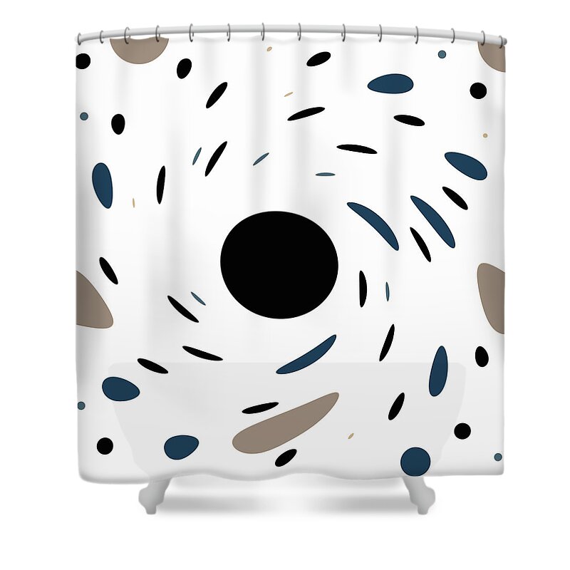 Black Shower Curtain featuring the photograph Twirl Polka Dots by Amelia Pearn