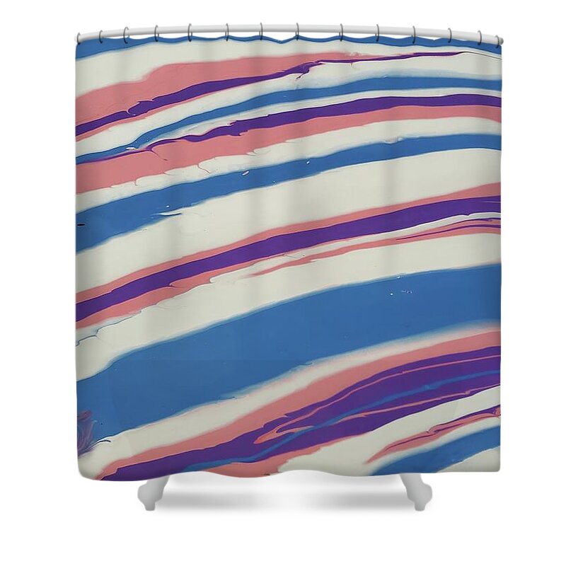 Twists Shower Curtain featuring the painting Twisty Pop Pour by Ashontay Simms