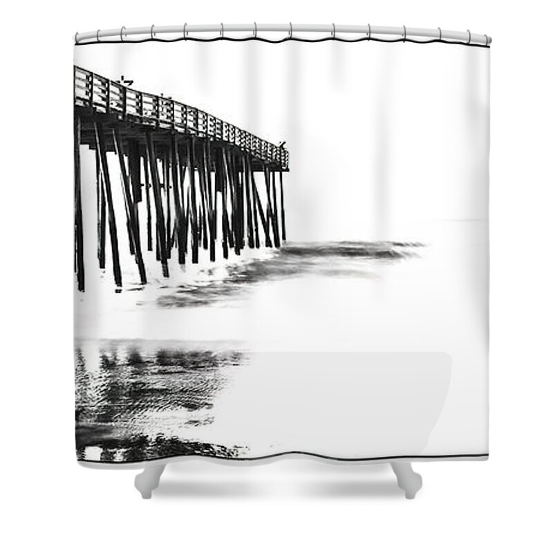 Birds Shower Curtain featuring the photograph Two Birds and a Pier by Ginger Stein