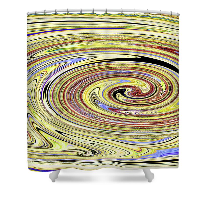 Two Fishing Boats Abstrac Shower Curtain featuring the digital art Two Fishing Boats Abstract 5447 by Tom Janca