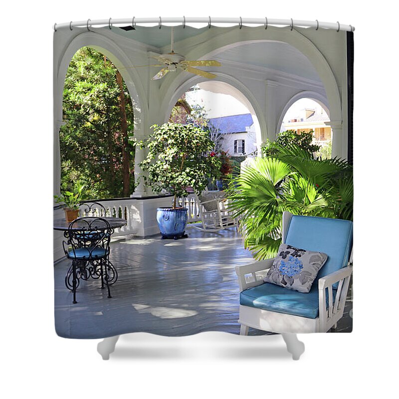 Two Meeting Street Shower Curtain featuring the photograph Two Meeting Street Inn Charleston SC 9334 by Jack Schultz