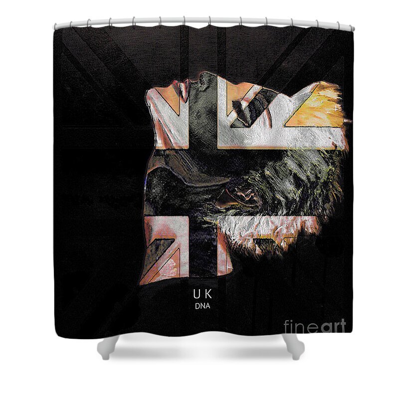 Fine-art Shower Curtain featuring the painting U K - D N A - 29 by Catalina Walker
