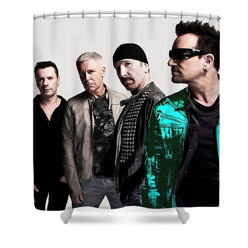 U2 Photographs Mixed Media Shower Curtain featuring the mixed media U2 by Marvin Blaine