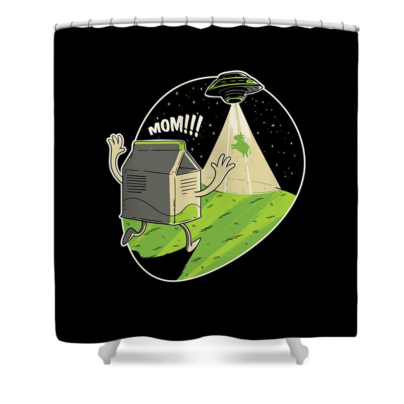 UFO Alien Abduction Food Beverages Puns Gift Funny Milk And Cow Shower  Curtain by Thomas Larch - Fine Art America