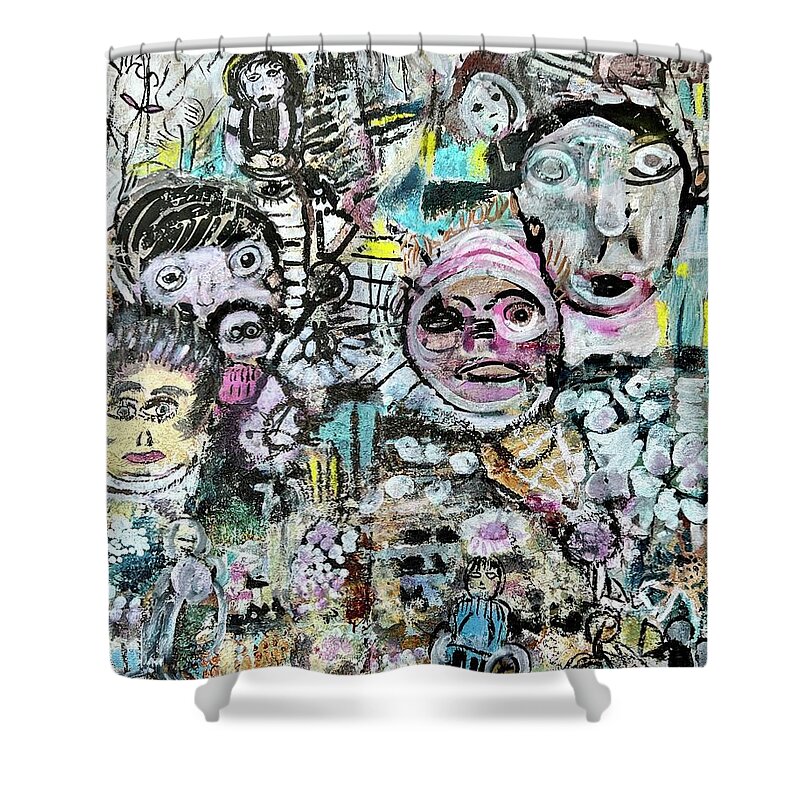  Shower Curtain featuring the painting Women of Ukraine by Tommy McDonell