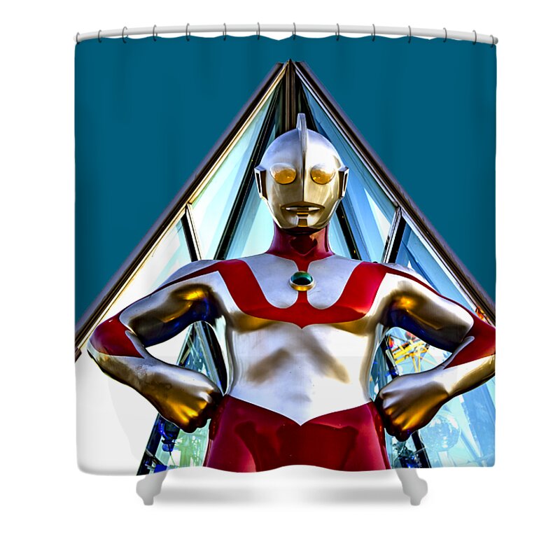 Ultraman Shower Curtain featuring the photograph Ultraman by worldwide Photography