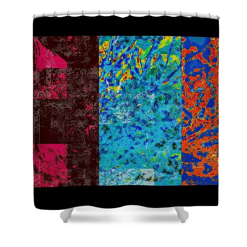 Abstract Shower Curtain featuring the digital art Unanticipated Transition by Andy Rhodes