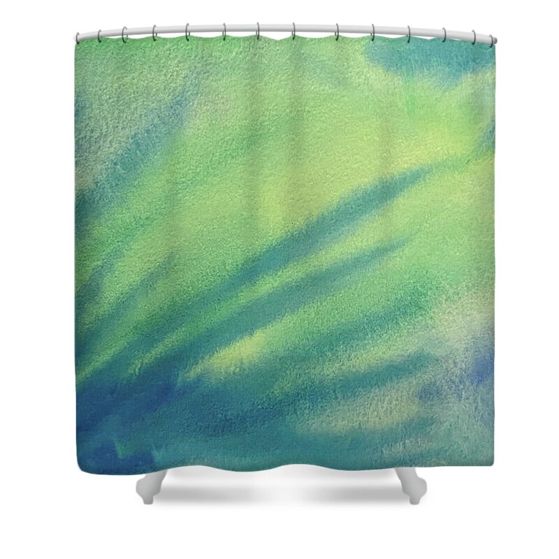 Abstract Shower Curtain featuring the painting Under Sea Abstract by Lisa Neuman