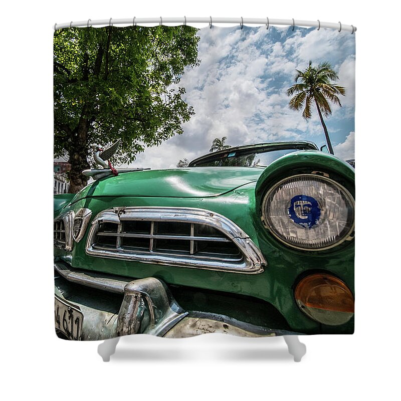 Cuba Shower Curtain featuring the photograph Under the light of the Che. Havana. Cuba by Lie Yim