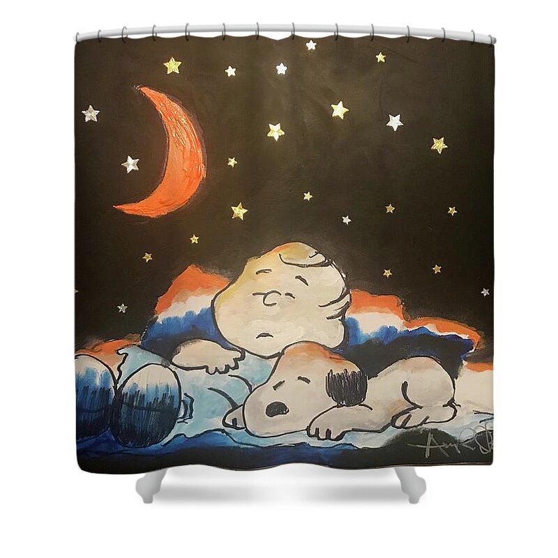  Shower Curtain featuring the painting Under the Stars by Angie ONeal