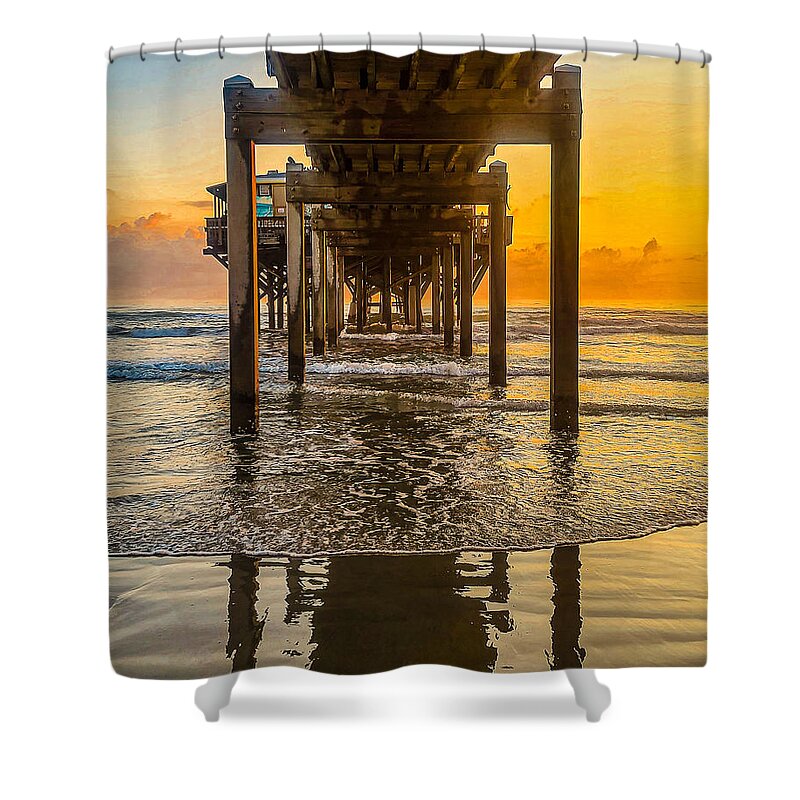  Shower Curtain featuring the photograph Under the Sunglow Pier by Danny Mongosa