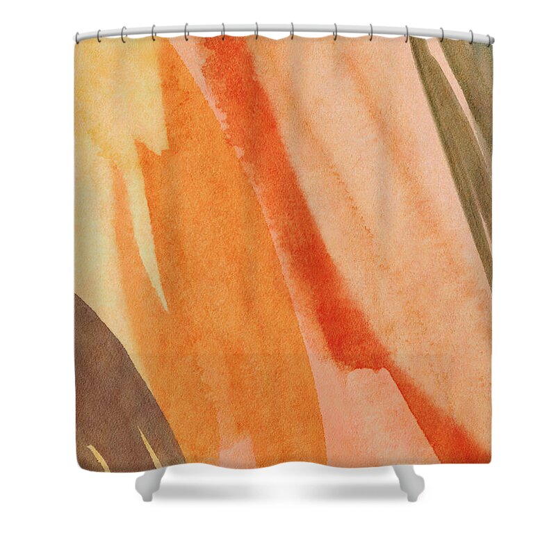 Abstract Shower Curtain featuring the mixed media Unfolding- Art by Linda Woods by Linda Woods