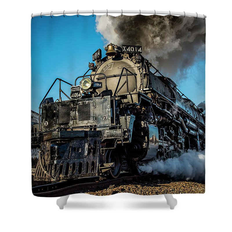 Train Shower Curtain featuring the photograph Union Pacific 4014 Big Boy in Color by David Morefield
