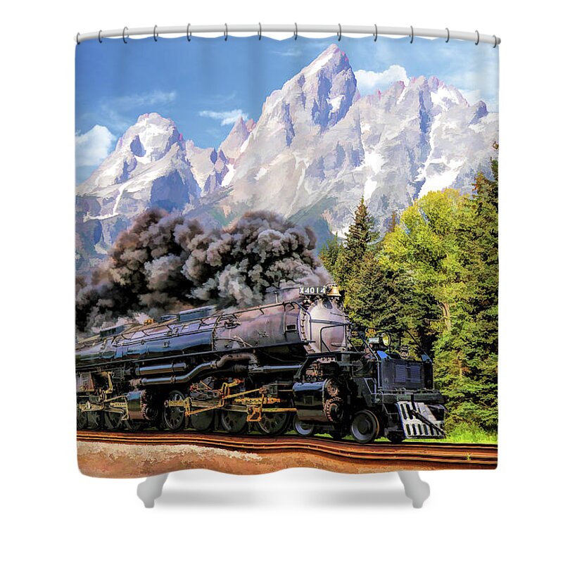 Union Pacific Shower Curtain featuring the painting Union Pacific Big Boy by Christopher Arndt