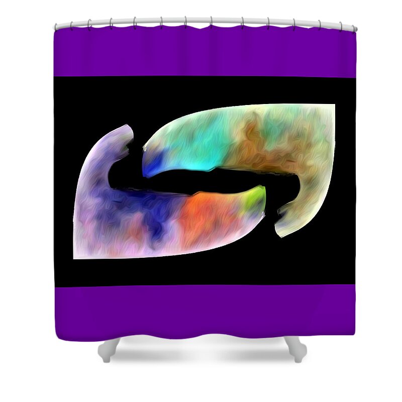 Abstract Shower Curtain featuring the digital art Uniting Together Abstract by Ronald Mills