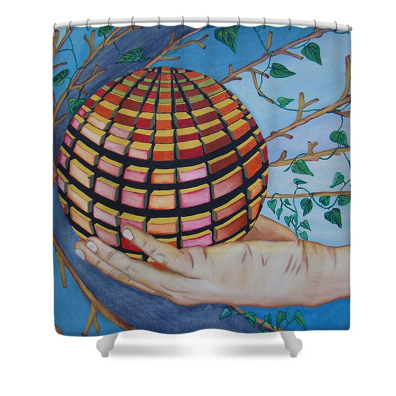 Universe Shower Curtain featuring the painting Universe of secrets by Jleopold Jleopold