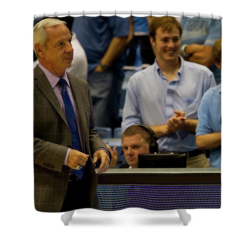 Roy Williams Shower Curtain featuring the photograph University Of North Carolina Head Basketball Coach, Roy Williams by Mountain Dreams