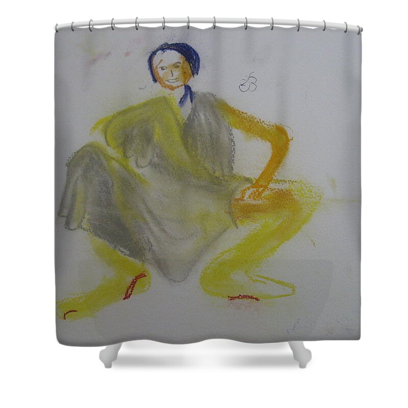  Shower Curtain featuring the drawing Unladylike by AJ Brown