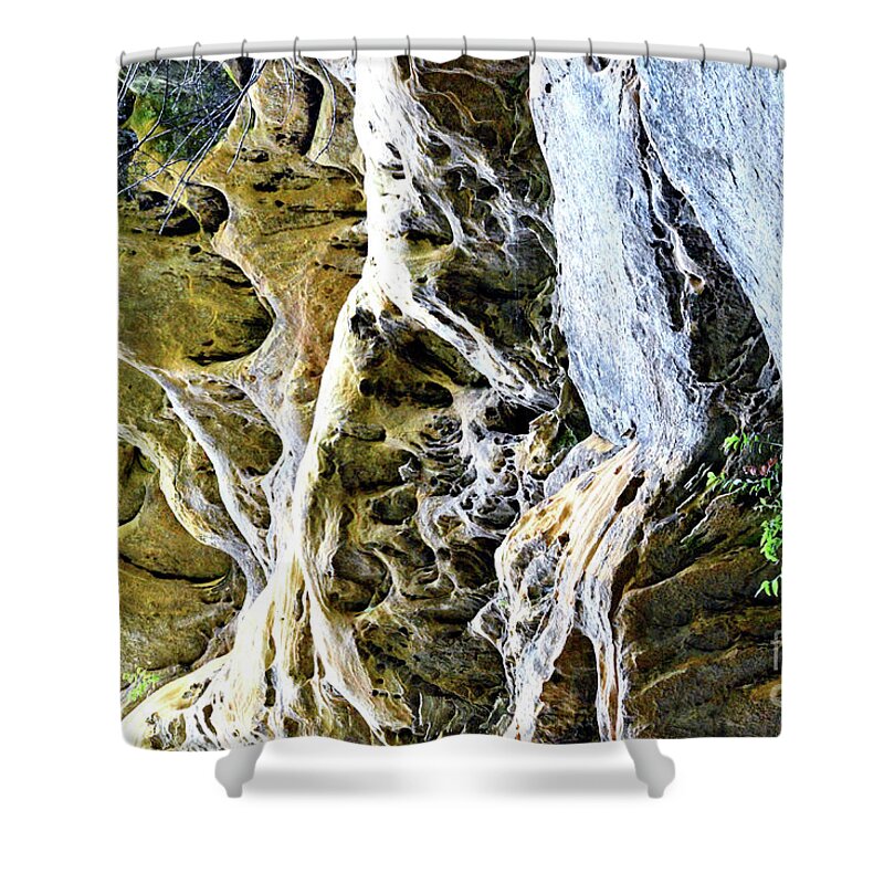 Pogue Creek Canyon Shower Curtain featuring the photograph Unnamed Rock Face 4 by Phil Perkins