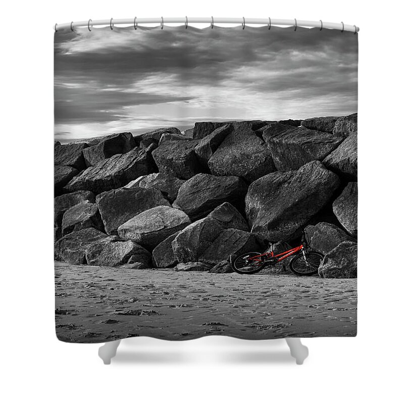 Bike Shower Curtain featuring the photograph Unplugged by Vicky Edgerly