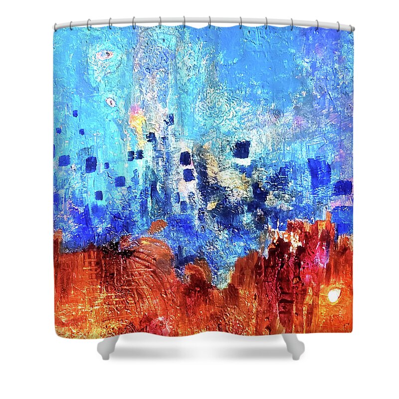 Abstract Shower Curtain featuring the painting Untitled by Karen Lillard