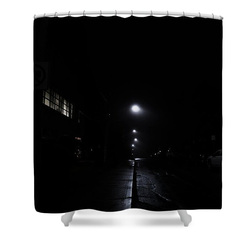 Night Shower Curtain featuring the photograph Up The Middle by Kreddible Trout