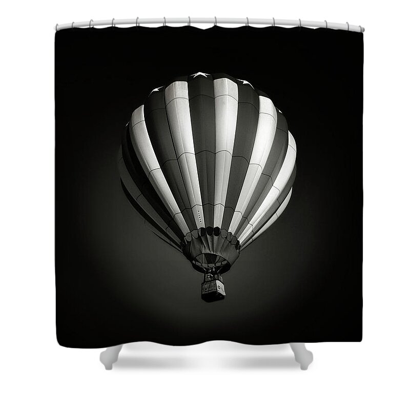 Hot Air Balloon Shower Curtain featuring the photograph Up Up And Away by Suzanne Stout
