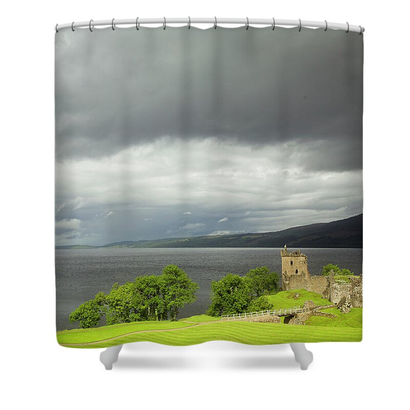Urquhart Castle Shower Curtain featuring the photograph Urquhart Castle and Loch Ness by Ian Good