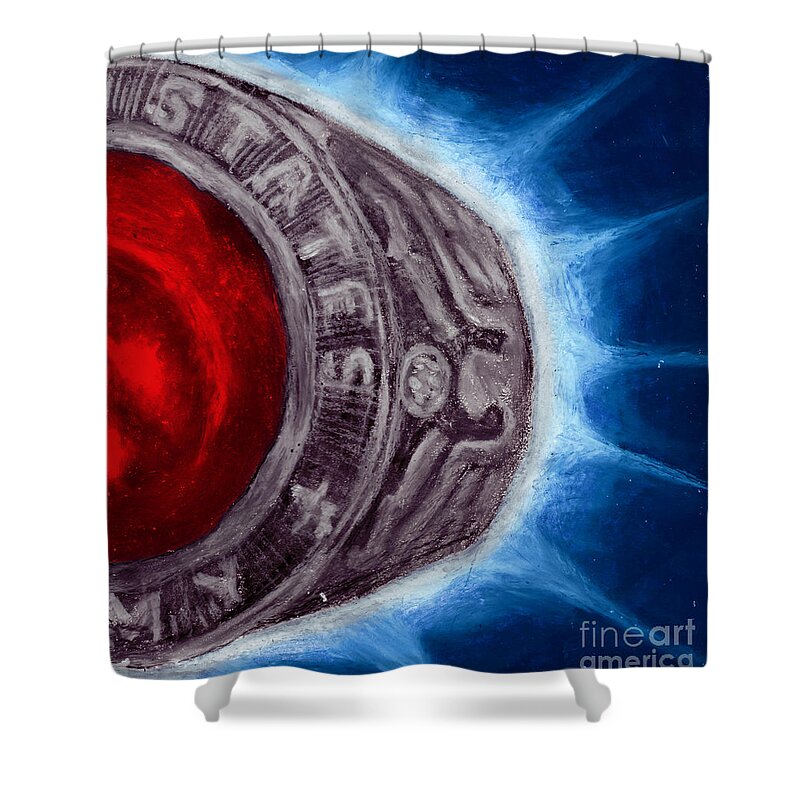 U.s.a. Shower Curtain featuring the pastel U.S. ARMY Ring Study 03 by Samantha Geernaert