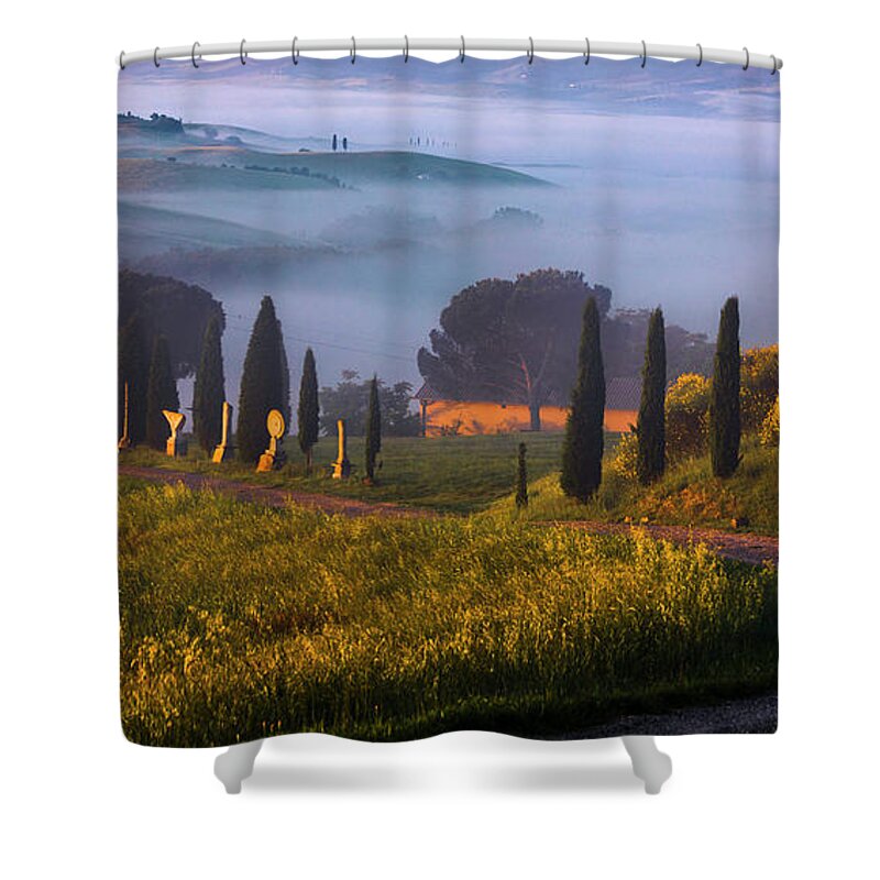 Italy Shower Curtain featuring the photograph Val d'Orcia by Evgeni Dinev