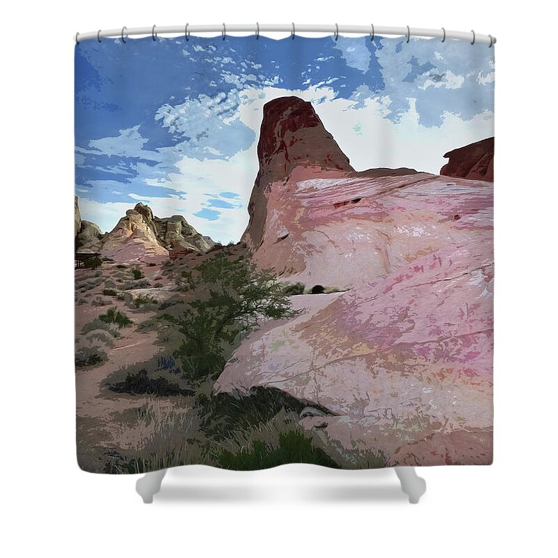 Ribbon Shower Curtain featuring the photograph Valley of Fire Cutout Series by JustJeffAz Photography