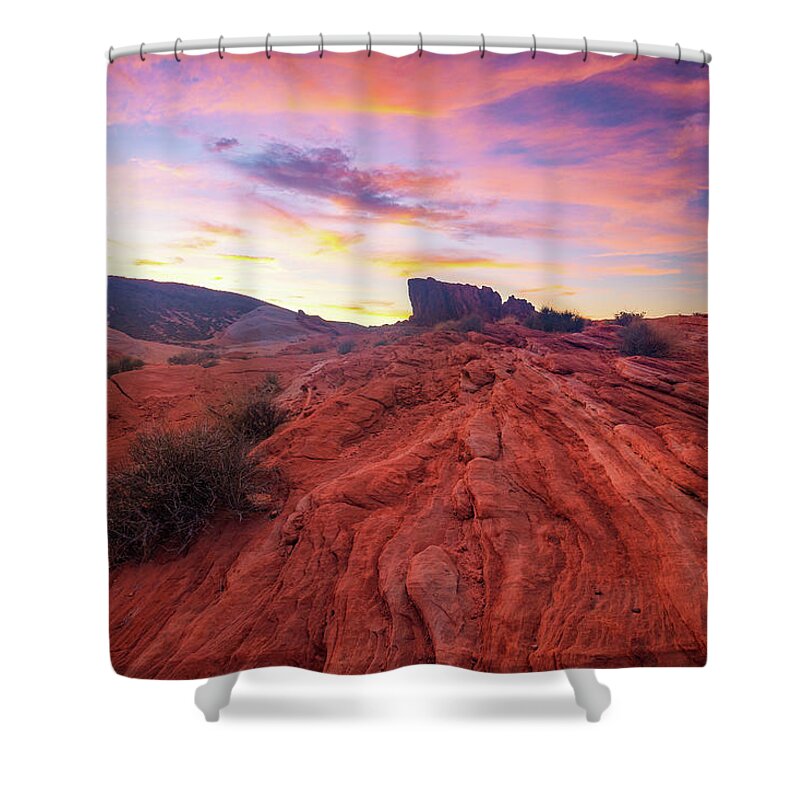 Desert Shower Curtain featuring the photograph Valley Of Fire by Tassanee Angiolillo