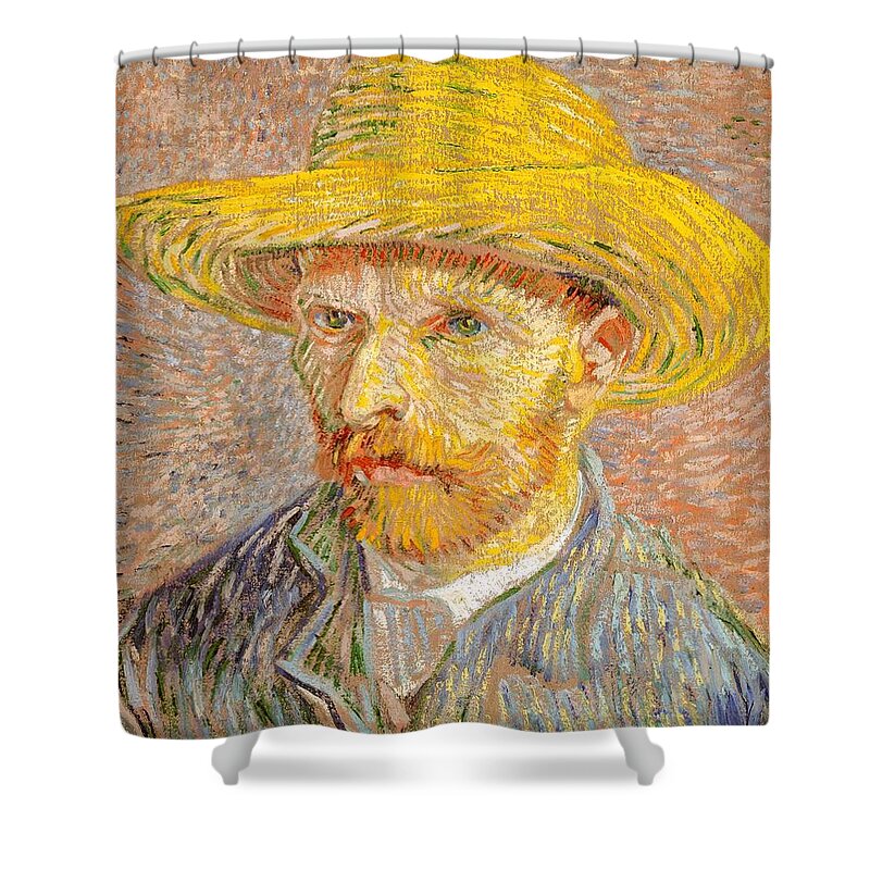 Vincent Shower Curtain featuring the painting Van Gogh Self Portrait 1887 by Vincent Van Gogh