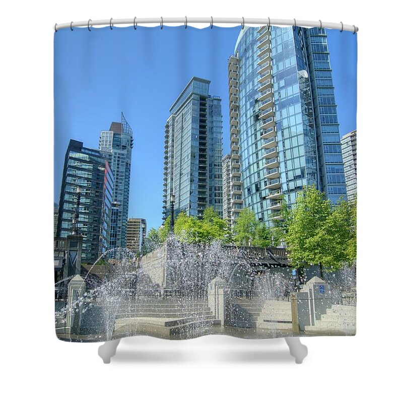 Vancouver Shower Curtain featuring the photograph Vancouver Cityscape 2 by David Birchall