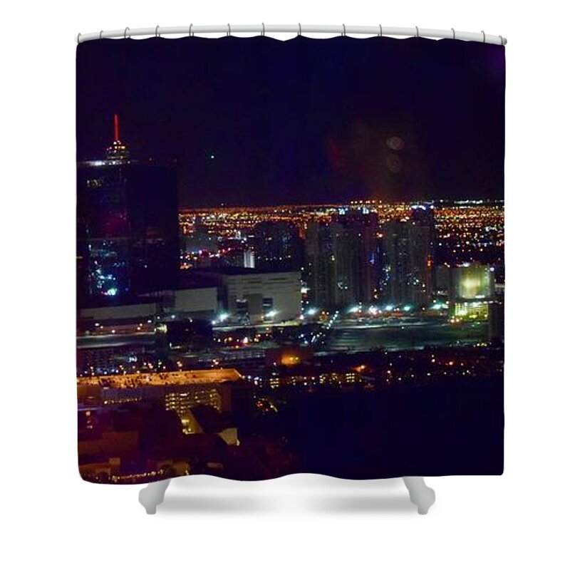 Las Shower Curtain featuring the photograph Vegas Skyline by Bnte Creations