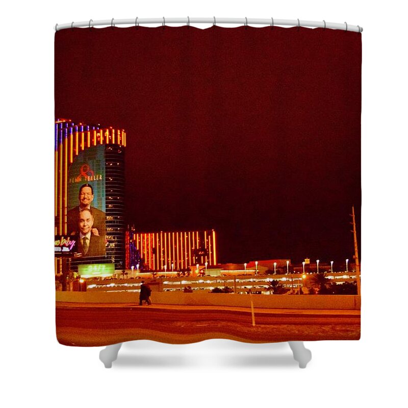 Las Shower Curtain featuring the photograph Vegas@Night II by Bnte Creations