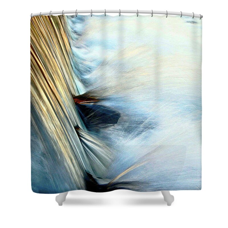 Vermillion Shower Curtain featuring the photograph Vermillion Falls at Sunset by Sarah Lilja