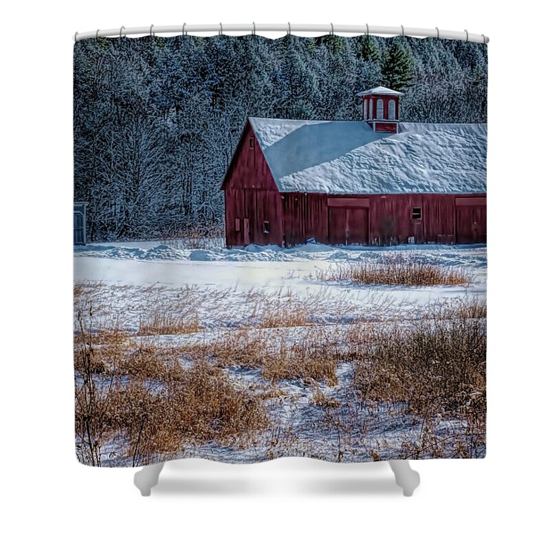 Hayward Garden Putney Vermont Shower Curtain featuring the photograph Vermont Barn by Tom Singleton