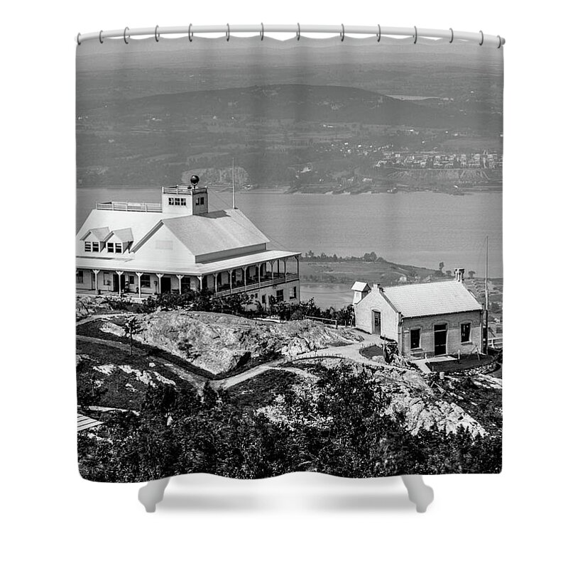 Hudson Valley Shower Curtain featuring the digital art View from Mount Beacon, Circa 1900 by The Hudson Valley